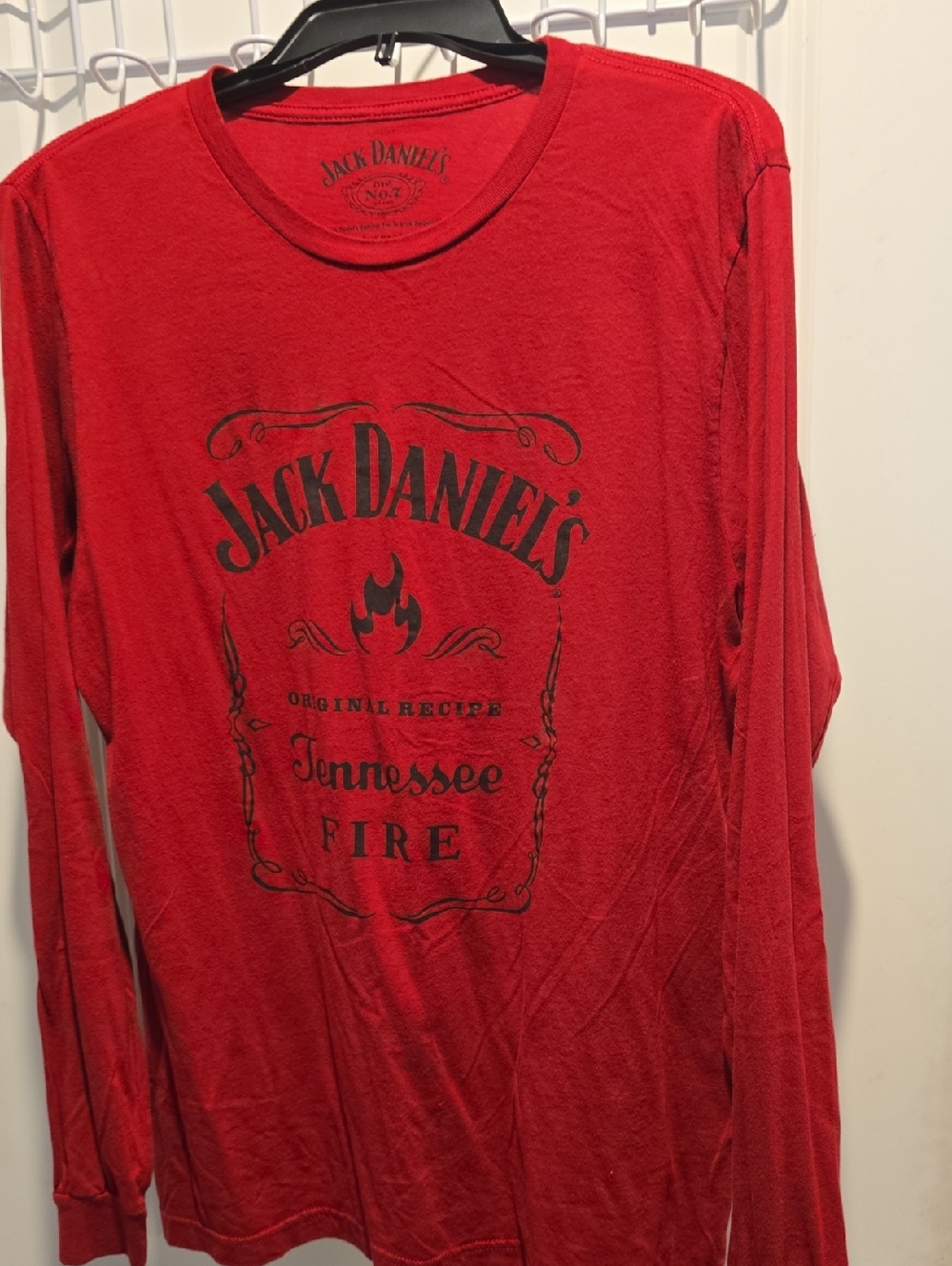 Jack Daniel's Red Long Sleeve Tennessee Fire Graphic Tee